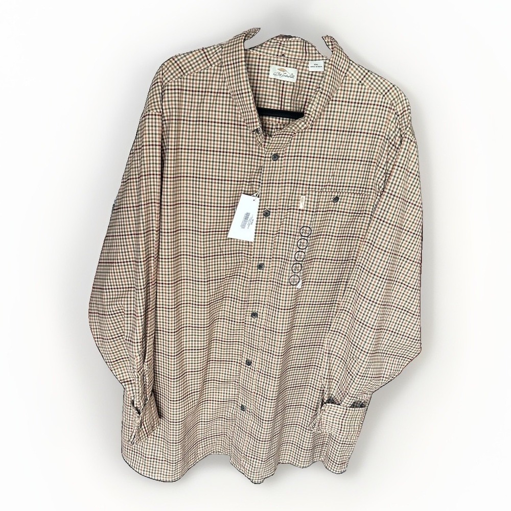 Bob Timberlake Mens 2XL Plaid Button Down Long Sleeve Shirt Brown Multi NWT